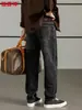 Jeans de corte holgado Hengyuanxiang para hombre, nueva colección primavera/otoño 2026, pantalones casuales de lujo ligero, pantalones vaqueros de pierna recta para hombre