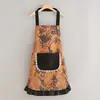 Delantal de lona estilo retro, adecuado para uso en la cocina, uso doméstico, catering y trabajos al aire libre; Ropa de trabajo de manga larga, transpirable y duradera