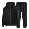 Cardigan con capucha de moda casual para hombre, importado de América, para jóvenes, Otoño e Invierno, Pantalones forrados de polar, Traje de dos piezas