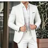 Comercio Exterior Traje Elegante para Hombre Conjunto Color Sólido Alto Nivel Temperamento Banquete Vestido de Noche Corte Ajustado Moda Pantalones de Traje Hombre