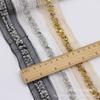 Nuevo Malla Industria Pesada Encaje Puño Cinturón Abalorios Encaje Accesorios Borde Decoración Dorada DIY Cuello Accesorios de Ropa