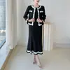Elegante Traje de Mujer Estilo Chanel 2026 Nuevo Conjunto de Dos Piezas Cardigan Abrigo Vestido para Viajes de Negocios Francés Elegante