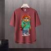 2024 Novo estilo americano Trendy Brand Carta estampada camiseta de manga curta Masculino Summer Ins Trendy Brand Loose Casual Top