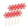 Cartão de decoração de bolo de Natal floco de neve decoração de bolo de inverno neve plug-in festa plug-in pacote com 10