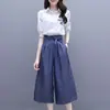 Conjunto de traje de verano para mujer, adelgazante, nueva moda casual, elegante, juvenil, rejuvenecedor, con bordado