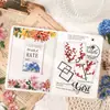 Paquete de Pegatinas Fantasma Oscuro: Serie Paleta de Colores Florales, Material de Diario Floral Transparente Decoración DIY, 6 Diseños