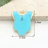 Colgantes de Joyería Esmaltada de Aleación Lindos Dibujos Animados Ropa de Bebé Biberón Pie de Bebé Accesorios para Pulsera Collar Colgante