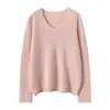 Suéter de cachemira para mujer, 100% cachemira pura, primavera y otoño, nuevo jersey de cuello en V y manga larga, suéter de punto de moda.