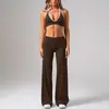 Chen Shijie loose straight-leg pants sports suit for women, yoga bra with push-up effect, butt-lifting yoga set, fitness wear