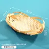 Cesta de Bambú Hecha a Mano, Bandeja de Té para el Hogar, Cesta de Frutas, Bandeja para Pasteles, Cesta Pequeña de Bambú Creativa, Cesta de Bambú para Bodas