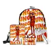 2025 Hombre de Palo de Madera Transfronterizo Shan Hai Jing Tungtungtung Mochila Escolar Mochila de Hombro Estuche Tres Piezas