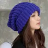 Gorros de Otoño e Invierno, Estilo Coreano, Modernos, Engrosados, Cálidos Gorros de Maternidad, Circunferencia de Cabeza Grande, Gorros Slouchy Amplios, Gorros de Punto para Mujer Transfronterizos