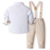 Ropa Infantil Transfronteriza, Conjuntos de Caballero para Bebés y Niños Pequeños, Adecuados para Niños Estilo Academia, Camisas de Manga Larga, Tirantes, Pantalones, Conjuntos de Ropa de Caballero