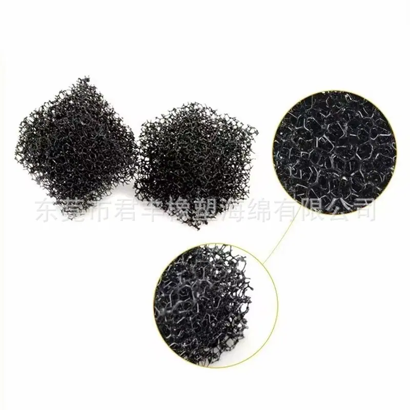 风铃花方形过滤绵滤芯饮水机黑色生化棉30PPI粗孔过滤海绵块
