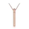 Joyería Transfronteriza de Acero Inoxidable Tubo Delgado Cilindro Colgante Incrustado de Diamantes Botella de Perfume Cenizas Collar Conmemorativo Venta al por Mayor Forma Geométrica