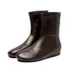 Botines elásticos retro, tacón bajo, adelgazantes, versátiles, otoño e invierno, elegantes, con plantilla oculta para aumentar la altura, botas de mujer