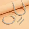Set de Collar Completo de Diamantes Nuevo Diseño Europeo y Americano Gargantilla de Lujo Pendientes Set de Novia para Boda Temperamento Venta al por Mayor