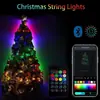 Cadena de luces LED mágica Bluetooth inteligente nueva transfronteriza, control de punto DIY, línea de cuero, cambio de color RGB, impermeable para exteriores, decoración navideña