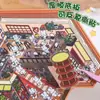 Versión supergrande de divertidas pegatinas de paisajismo 3D de cabañas tridimensionales apilables, escenas en miniatura coreanas, lindas pegatinas de almacenamiento.