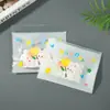 Bolsa de Almacenamiento con Cremallera de Conejo de Dibujos Animados Estilo Ins, Bolsa Transparente Translúcida Auto-Sellante, Bolsa para Empaquetar Papelería de Estudiante y Cosméticos