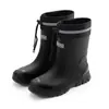 Botas de Lluvia Transfronterizas para Mujer Talla Grande, Zapatos Impermeables Antideslizantes de Media Caña para Hombre, Botas de Agua para Exteriores, Zapatos Bajos de Goma Cálidos, Zapatos de Cocina para Parejas
