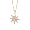 Collar de Sol de Moda Transfronterizo con Incrustaciones de Diamantes de Micro-Cobre para Mujer, Joyería de Cadena para Clavícula de Lujo Ligero de Nicho de Gama Alta