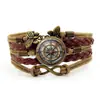 Pulseira Trançada Vintage de Múltiplas Camadas Símbolo Sem Fio Borboleta Cartão Pulseira Tecida à Mão Pulseira Flor Mandala Yoga