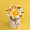 Regalo de Temporada de Graduación: Planta de Rosa Hecha a Mano en Maceta, Adorno de Ramo de Flores Tejido, Regalo de Cumpleaños para Niñas, Mejores Amigas, Maestros, Compañeros de Clase