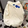 Chaqueta con capucha de estilo casual coreano para mujer 2025 Otoño e Invierno Nueva Versátil de cremallera estilo callejero suelta