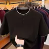 Camiseta Duas em Uma Manga Curta Estilo Old Money para Homem, Nova Coleção Verão 2026 Gola Redonda Color Block Casual Manga Meia Malha Masculina