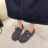 Zapatillas tipo mule de lunares estilo francés, forradas de polar para mujer, casual otoño/invierno 2026, cómodas, sin cordones, de suela plana, de algodón