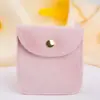 Bolsa de Veludo Personalizada com Fecho de Botão Dupla Face para Joias Bolsa de Botão para Anel Colar Armazenamento de Joias Bolsa de Embalagem Flip de Veludo