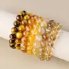 Pulseira de Quartzo Rutilado Dourado Natural, Quartzo Titânio, Quartzo Amarelo Brasileiro Grau de Colecionador, Pulseira da Sorte, Atacado de Joias de Pulseira de Cristal