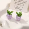 Verano fresco pequeño tridimensional simulación cristal piña diy tejido a mano llavero cadena de teléfono móvil material para pendientes