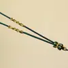Cordão de Pingente de Alta Qualidade Tecido à Mão, Fivela de Segurança Dourada, Pingente de Jade, Cordão de Colar Amuleto Buda de Cera de Abelha para Homens e Mulheres