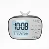 Reloj Despertador de TV Retro Creativo Reloj Digital de Mesita de Noche para Dormitorio de Estudiantes Transmisión de Voz Regalo Digital G179