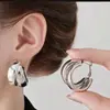 Coreia do Sul Dongdaemun Mesmo Estilo Retrô Desenho Fio Ouro Claro Brincos em Forma de C Simples Moda Europeia e Americana Popular na Internet Brincos para Mulheres