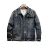 Chaqueta de mezclilla bordada de alta gama de marca francesa para hombre, corte holgado, casual, vintage, única, elegante, nuevo modelo de otoño