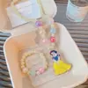 Acessórios Infantis Meninas Desenho Animado Princesa Conjunto de Colar e Pulseira com Contas Colar com Pingente de Menina Acessórios de Joias para Bebê