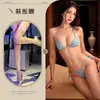 Ropa de Abrigo de Lujo para Noche de Verano Sexy con Adornos de Mariposas, Conjunto de Bikini con Lazo en la Cadera, Lencería, Ropa Interior Roja de Tres Puntos para Mujer