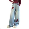 Pantalones de Ropa de Otoño para Niñas 2026 Nuevo Estilo Jeans de Pierna Recta para Niños Pantalones de Pierna Ancha Estilo Primavera y Otoño para Niñas de Secundaria Niños Grandes