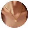 Amazon Moda Transfronteriza Simple 26 Letras Inglesas Colgante Brillante Collar Cadena de Clavícula Versátil Elegante de Acero Inoxidable