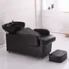 Cama de champú peluquería fabricante cama de enjuague lavabo de cerámica peluquería salón de belleza reclinable semi nuevo modelo cama de peluquería