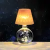 Bola de Cristal Tallada en 3D Transfronteriza Luz Nocturna Luminosa Lámpara de Mesa de Escritorio para Dormitorio Adornos Decorativos de Ambiente Regalo de Cumpleaños