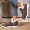 Populares zapatos de algodón cálido para mujer de comercio exterior, forrados de piel, felpa, botas de nieve de talón cerrado, pantuflas de algodón casual para el hogar, venta al por mayor de fábrica