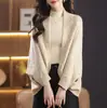 Suéter de Tricô, Xale, Cachecol, Jaqueta Suéter Feminina, Fashion, Estilo Relaxado, Cardigan Capa Solto e Versátil