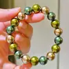 Pulsera de Perlas Tahitianas Shijia Mariposa Negra de Cristal para Mujer Pulsera de Cuentas Francesa de Alta Gama Pulsera Morandi de Lujo Ligero