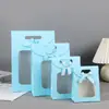 Elegante Bolso de Papel con Asa Plegable y Moño Bolsa de Regalo para San Valentín Bolsa para Empaquetar Ramo de Floristería Material Grueso En Stock