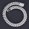 Colar Cuban Chain Full Diamond com Fecho de Encaixe Europeu e Americano, Seis Fileiras de Zircônia, para Homens, Joia de Hip-Hop de Alta Qualidade, Tendência, Personalização
