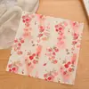 Lenço Feminino de Algodão Puro Estilo Vintage 34cm, Lenço 100% Algodão com Estampa Floral Pequena Estilo Pastoral, Toalha de Mão Fina, Macia e Confortável